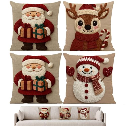Cojín de tiro de vacaciones – 45 x 45 cm – Ropa interior, fundas decorativas para sofá, cojines de invierno, adornos de fiesta para el hogar, juego de cojines de temporada para dormitorio, salón