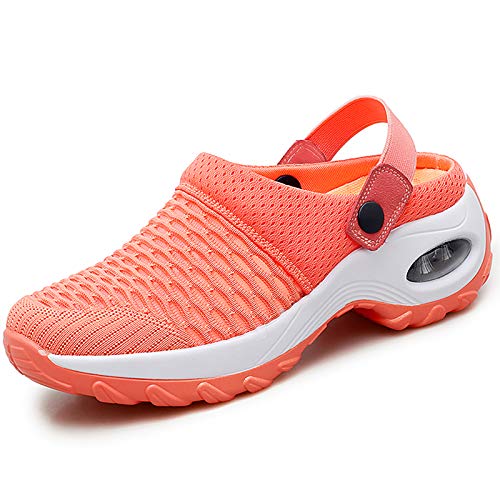 Image of Trsorini Mules Clogs for Women Summer Air Cushion Platform Mesh Mules Sneaker Sandals for Female Lightweight Beach Shoes Outdoor Slippers Walking Shoes