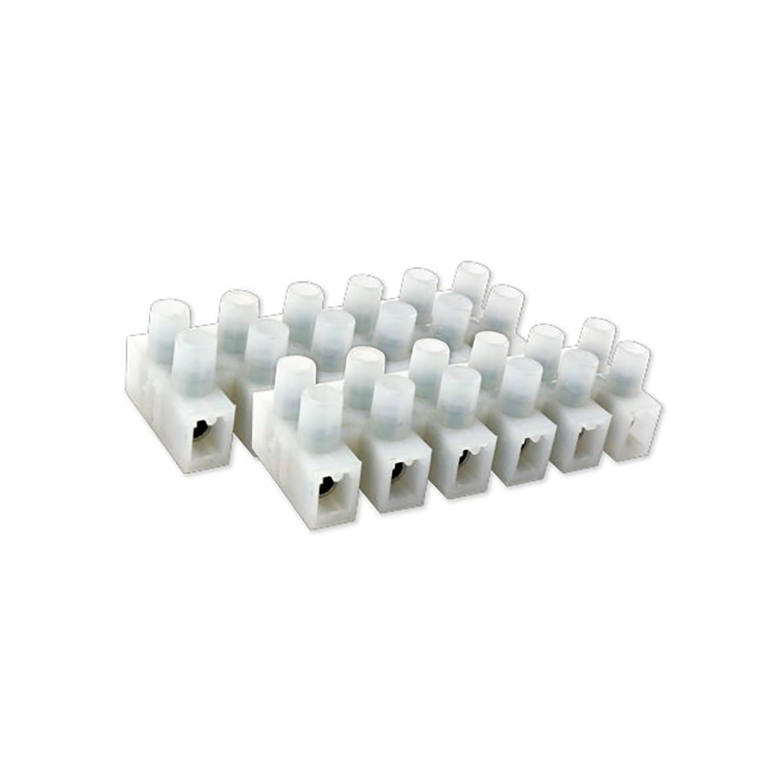 White 6-pin concave terminal block; ideal for electrical connections in projects and equipment.