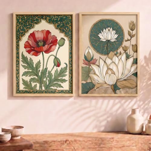 Image of YANVEER Madhubani Art Wall Painting Traditional Home Decoration With Frame For Living Room Bed Room Hotel Wall Decor Digital Reprint (10X13 inch)