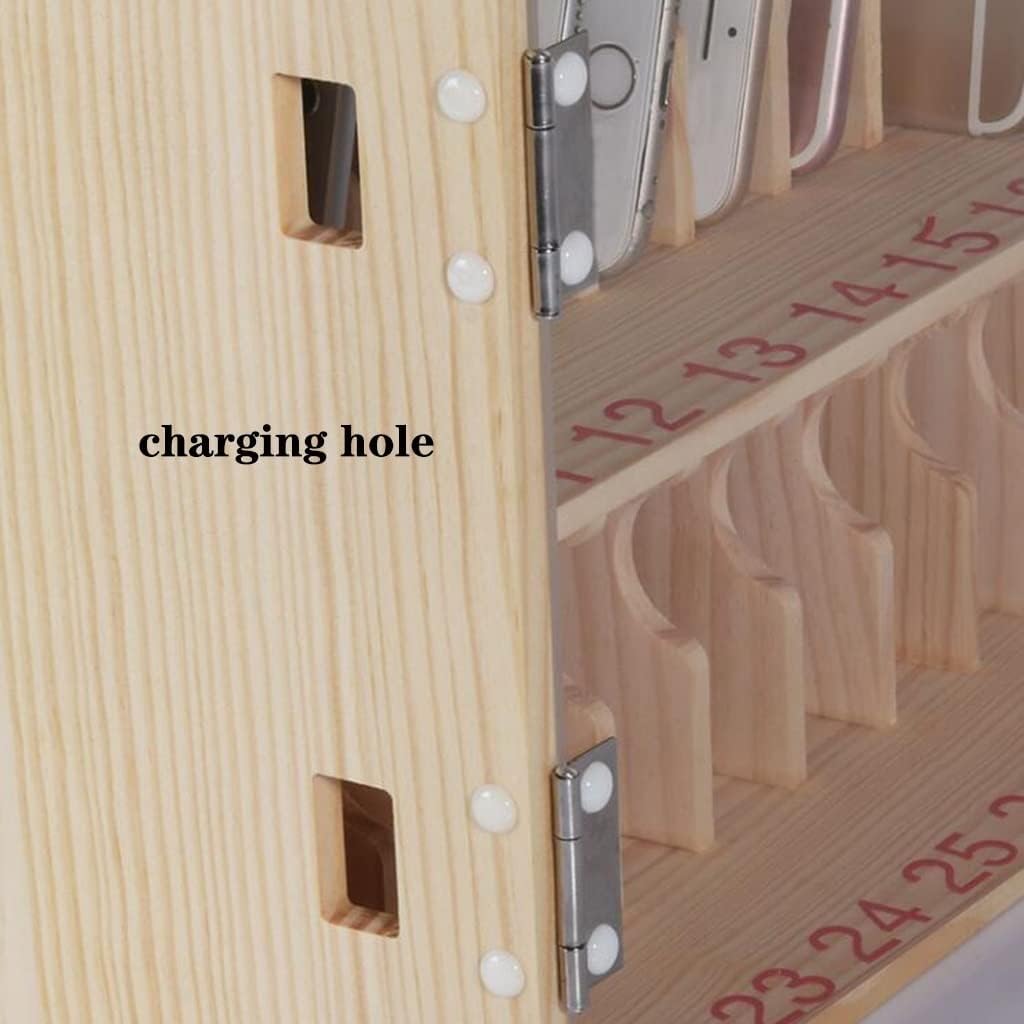 Wooden Mobile Phone Storage Cabinet - 10-100 Cell Lockers with Lock for Students & Employees - Wall-Mounted Safe Box for Phones - Secure & Organized Solution