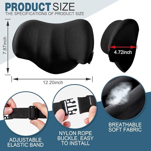 Image of araami Car Neck Rest Pillow Seat Cushion Headrest Ergonomic Neck Support Help Relieve Neck Pain for Driver Front Back Seat, Office Chair, Fit Most Vehicles (Black Pack of 1) (Oval Shape)