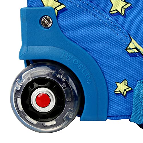 Image of J World Lollipop Kids Rolling Backpack & Lunch Bag Set for Elementary School. Carry-On Suitcase with Wheels, Little Stars