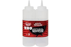Tablecraft Clear Heavy Duty 12oz Squeeze Bottle (2 Pack)