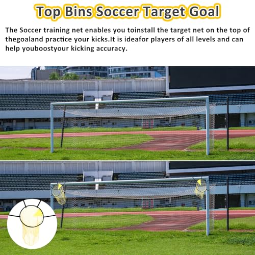 simarro 2 Pack Soccer Goal Target Net Practice Net Bags, 3 in 1 Soccer Training Net Corner Soccer Train Goal for Ball Football Shooting Accuracy Practice Equipment