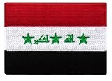 Cypress Collectibles - Iraq Flag Patch - Premium Embroidered Appliqué - Middle Eastern Country VELCRO®-Brand Fasteners Patches - Dimensions: 3.5' x 2.5'