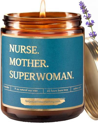 Product Image of the Nurse Gift for Women - Lavender Vanilla Soy Wax Candle for Nurses - RN Registered Nurse Practitioner Gifts for Christmas, Nursing School Graduation, Birthday, Bulk Hospital Staff Appreciation Present