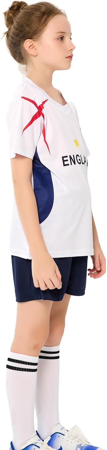 Soccer Jerseys for Kids Boys & Girls,Youth Soccer Jersey Practice Outfits Football Training Uniforms Set 4-16Y