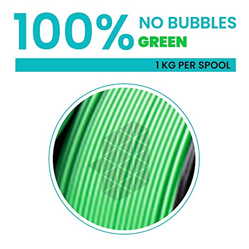 Image of Tesseract Premium PLA + 1.75mm 3D Printing Filament | Dimensional Accuracy + /- 0.03mm | Compatible with Most FDM Printers | 1 KG 3D Printer Filament - PLA Green (Quantity 10)