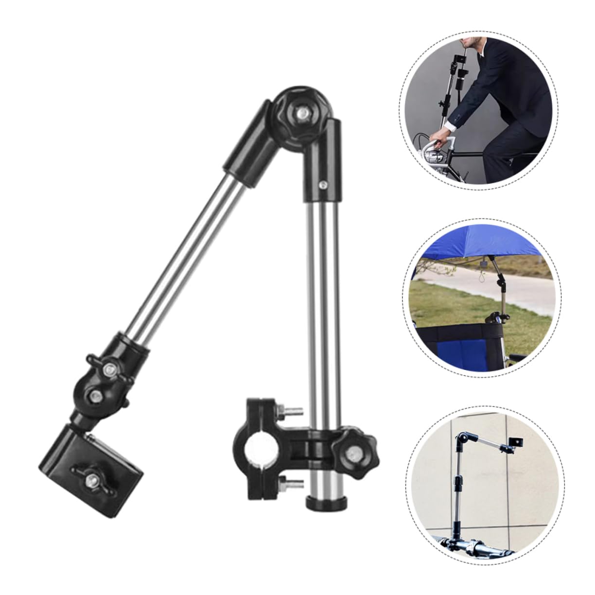 SOESFOUFU Wheelchair Parasol Stand Fashionable Steel Design for Uv Blocking and Rain Protection