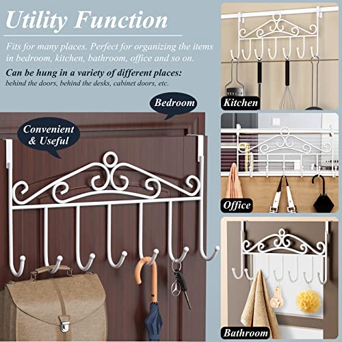 Youdepot Over The Door Hook,Over Door Coat Rack,Over Door Towel Rack,Door Hooks,Door Hanger Hook Of Bathroom,Clothes,Belt, Hat,Behind Back Of Bathroom, Towel Hanger 7 Hooks,White. #TOP5