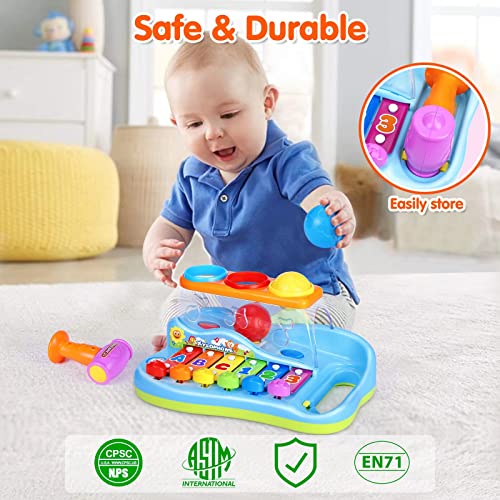 Baby Toys 12 - 18 Months Hammering Pounding Toys Xylophone Piano Music Toys With Montessori Balls Educational Toys For 1 Year Old, Christmas Birthday Gifts For Toddler Toys Age 1-2 Baby Boys Girls #TOP4