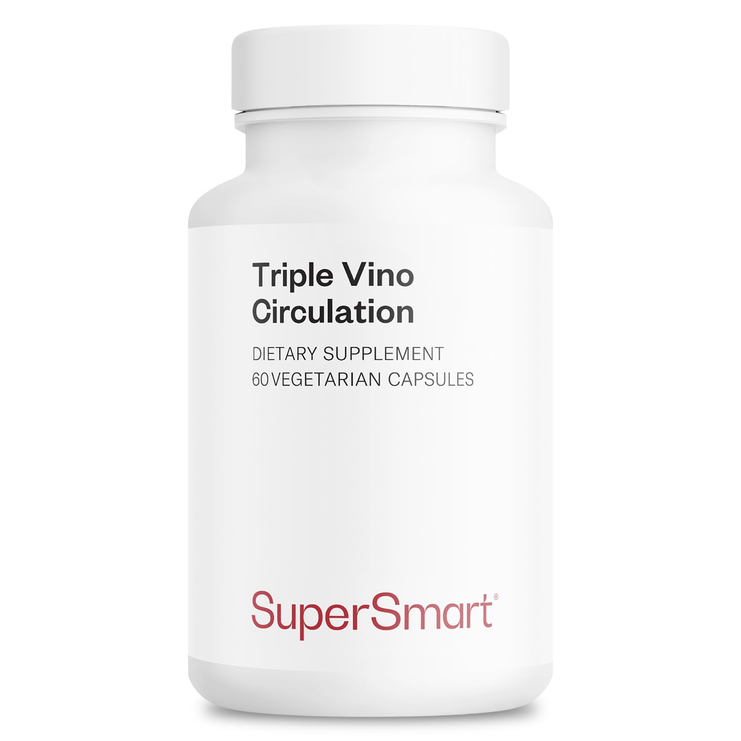 Supersmart - Triple Vino Circulation (High Potency) - 3-in-1 Formula - Red Vine Leaf Extract - with Grape Seed & Marc | Vegan & Gluten Free - 60 Veg Capsules