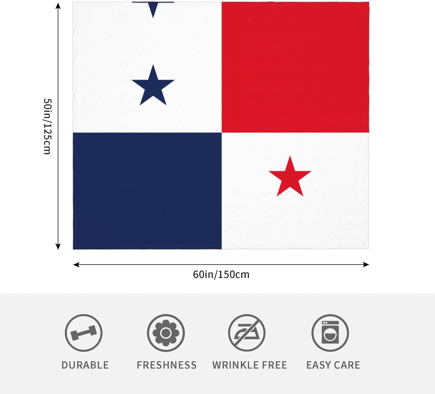 Flag of Panama Print Cozy Soft Blankets Warm 50x60 in Lightweight Blanket for Camping Travel