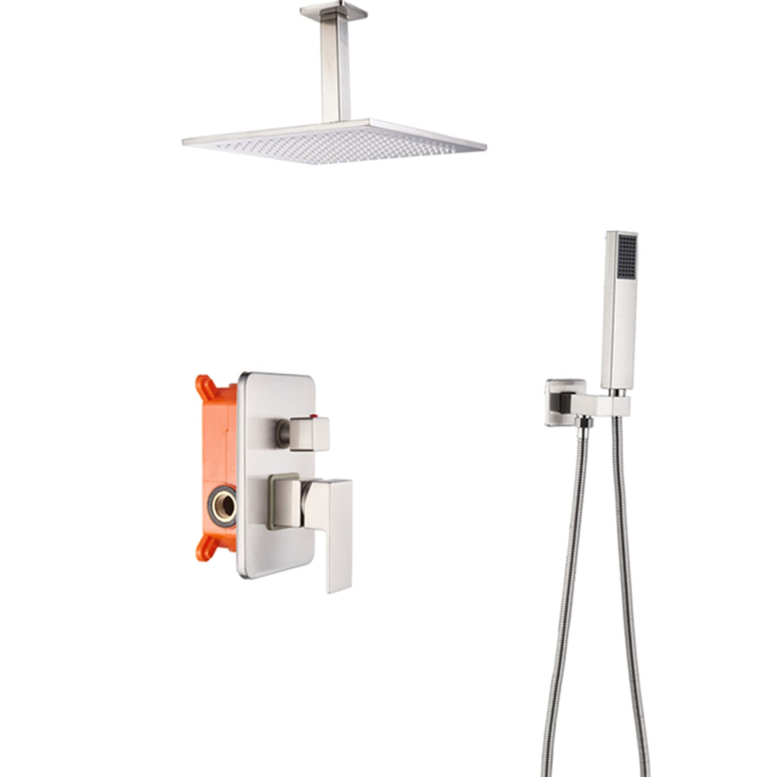 Ensemble combiné de douche en nickel brossé chic pour moderniser une salle de bain de prestige