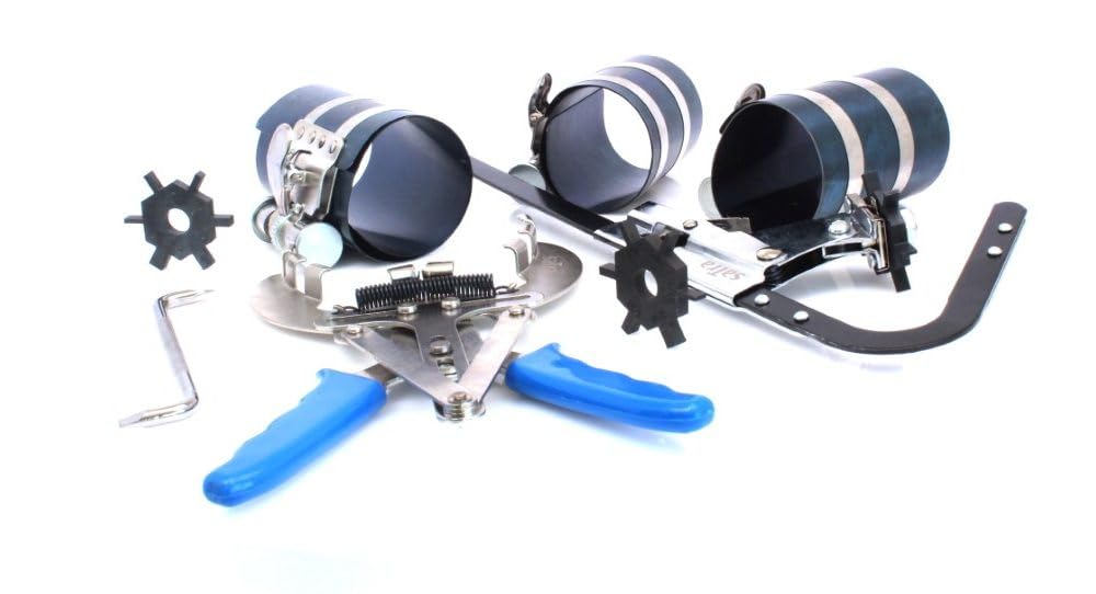 SIO Kit Montaje Desmontaje y Limpieza Aros Pistón de Motores – Juego Herramientas para Segmentos de Pistón – Compresor, Expansor y Limpiador de Ranuras – Taller Mecánica Automoción