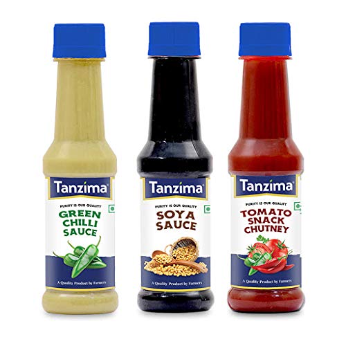 Tanzima Green Chilli Sauce, SOYA Sauce and Tomato Snack Chutney, Combo Offer Pack of 3 (200g Each) (B08HZ8HBMX) Amazon Price History, Amazon Price Tracker