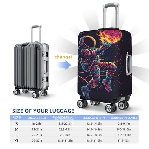Space Astronaut Jumping Basketball Elastic Travel Luggage Covers Dustproof Scratch-Resistant Suitcase Protector Fit 22-24 Inch4