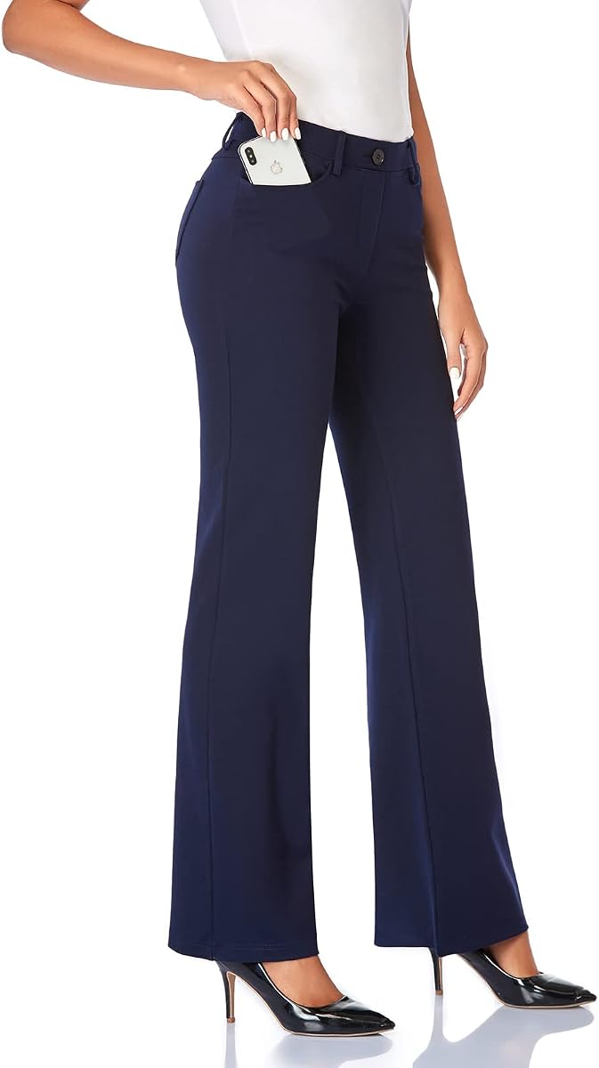 Tapata Women's 28''/30''/32''/34'' Stretchy Bootcut Dress Pants with Pockets Tall, Petite, Regular for Office Work Business