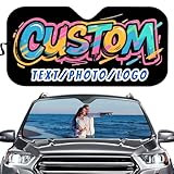 Custom Sunshade for Car Windshield, 55' x 29.9' Personalized Windshield Sun Shade with Photo Logo Text, Foldable Car Sun Visor with UV Protection for Cars, SUVs, Trucks (M)