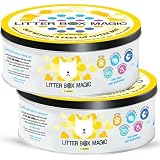 Litter Box Magic Cat Litter Deodorizer (Unscented, 16 Oz, Pack of 2) – Premium Cat Litter Odor Eliminator Gel Jar | Cat Odor & Stain Removers, Urine Odor Eliminator & Pooping Deodorizer, Non Toxic