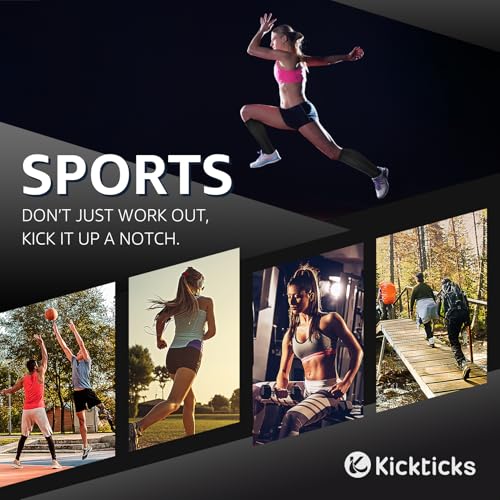 Kickticks Plus Size Compression Socks-Wide Calf Knee High Socks for Men & Women, 20-30mmHg, Available in 2XL to 4XL, 4 Pairs3
