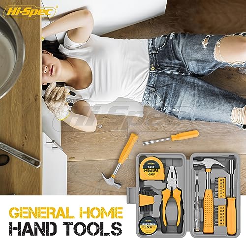 Hi-Spec 24pc Yellow Household DIY Tool Kit. Small Mini Box Set of Starter Basic Tools for Home & Office 5 Hi-Spec 24pc Yellow Household DIY Tool Kit. Small Mini Box Set of Starter Basic Tools for Home & Office - Image 5