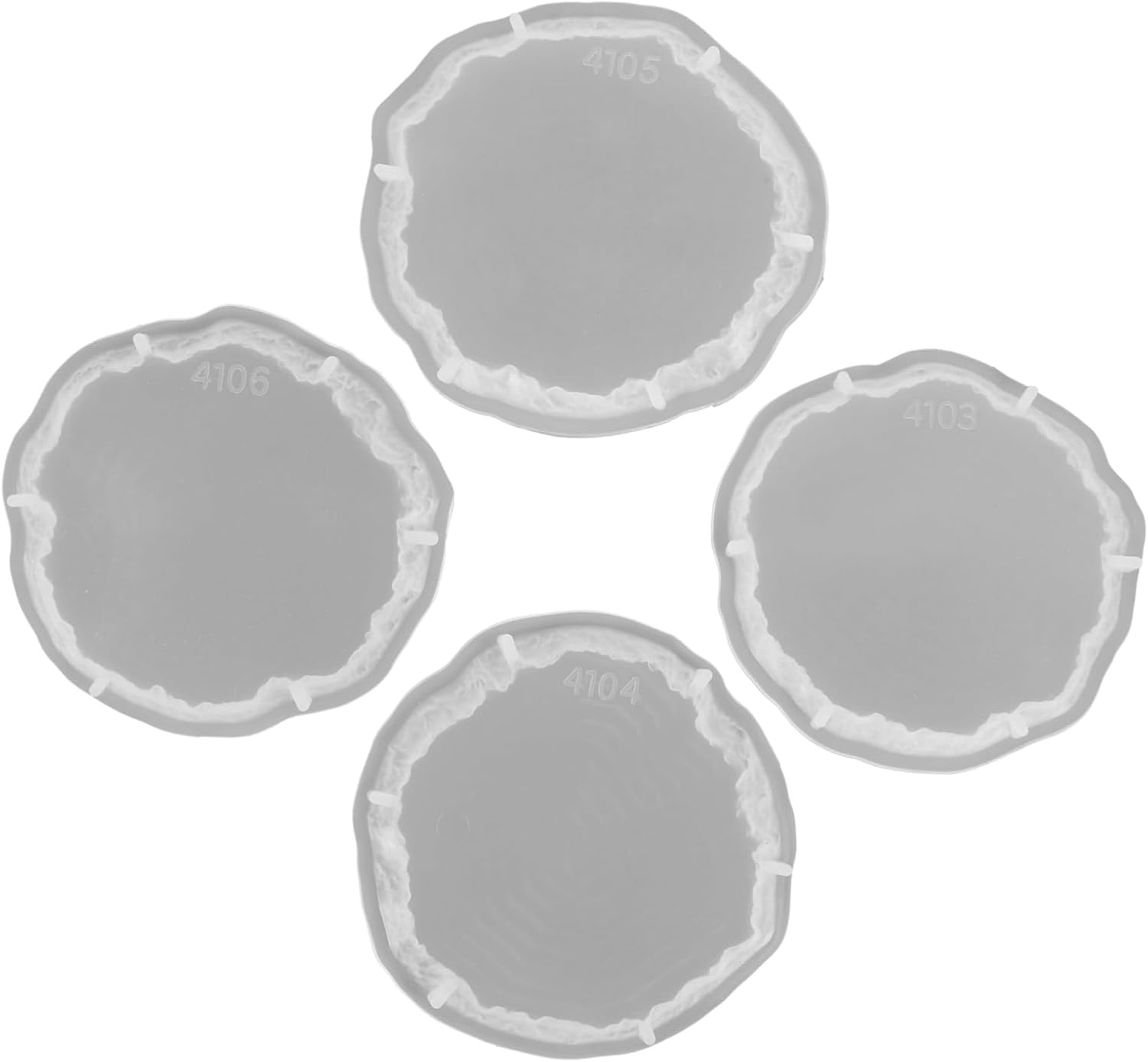 COHEALI Epoxy Resin Coaster Mold Set 4 Pcs Silicone Cup Mat Casting Mold for DIY Resin Crafting Home Office Decoration and Gift Making 4.40X4.33X0.51 Inch