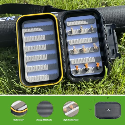 Caña de pescar con mosca y carrete de aluminio con accesorios de pesca 4
