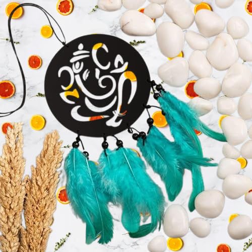 Image of Dream Catcher Car Hanging Handmade Hanging Wall Hangings, Home Decor Garden, Car, Outdoor, Bedroom Pack of 1 (BLU GANESH-01)