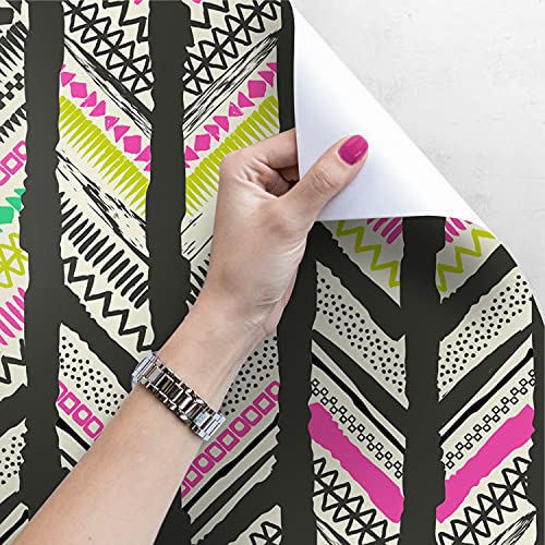 Papier peint géométrique Herringbone tribal mural 250x250cm - 4