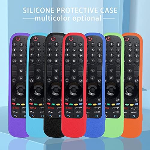 YiBiChin Protective Silicone Remote Case for LG Smart TV AN-MR21GA/AN-MR21GC, for LG OLED 2021 TV Magic Remote Controller, Remote Cover Holder Sleeve Shockproof, Washable and Skin-Friendly (Black)