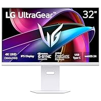 LG 32G810SA-W 32-inch Ultragear 4K UHD (3840 x 2160) IPS Gaming Monitor, 144Hz, 1ms, NVIDIA G-Sync Compatible, AMD FreeSync Premium, VESA DisplayHDR 400, HDMI, DisplayPort, USB Type-C, White