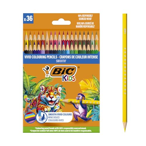 BIC - BIC 525788 Crayons en bois, multicolore, 0,37, 36