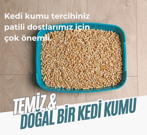 Premium Plus Çam Peleti Kedi Kumu 15 LT Yavru/Yetişkin Kediler ve Küçük Hayvanlar için%100 Organik Kedi Kumu - Astımlı ve Alerjik Kediler için Uygun - Kimyasal İçermeyen Çam Peleti - Görsel 3