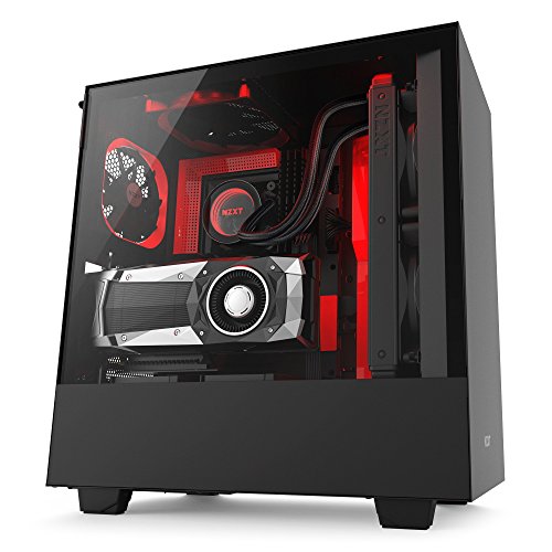 NZXT H500i - Compact ATX Mid-Tower PC Gaming Case - RGB Lighting and Fan Control - CAM-Powered Smart Device - Enhanced Cable Management System – Water-Cooling Ready - Black/Red - 2018 Model