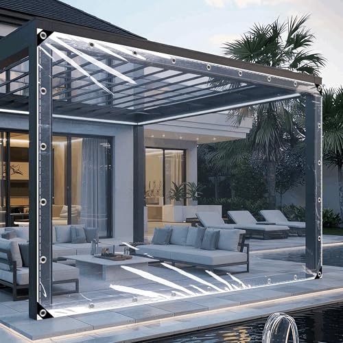 Lona transparente impermeable de PVC de 130x220 cm para balcón 2