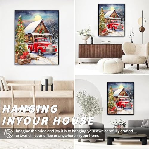 Wemeon PTYH42-US Christmas Paint By Numbers Kit For Adults- Red Truck Paint thumb #4