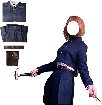 Women Costume Cosplay Uniform Dress Outfit Full Set With Wig