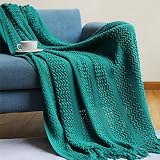 DZYP Plaids Manta Manta de Punto con Flecos, Comoda Y Cálida Manta para Sofá Cubresofa Cubrecama Manta Decorativa Foulard para Sofá, Silla, Cama (Verde,130 x 230cm)
