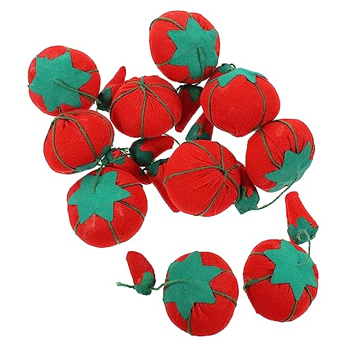 Beatifufu 10Pcs Tomato Shaped Pin Cushion Compact Sewing for Easy to Carry for Beginners and Professionals for Sewing Cross Stitch and Embroidery