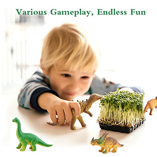 Zooawa 12 Pcs Mini Dinosaur Play Set, Assorted Realistic Small Dinosaur Figure Model Toy for Kids and Toddlers - Colorful
