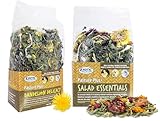 Exotic Nutrition Dandelion Delicacy & Salad Essentials Bundle - Healthy Natural High-Fiber Dried Flower Treats - Squirrels, Guinea Pigs, Rabbits, Chinchillas, Prairie Dogs, Degus, Ham
