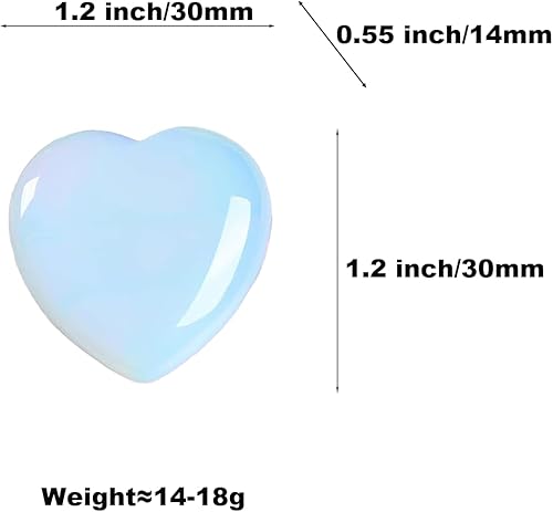 Miniatura 2 de GoldHarvest 3 piedras de corazón grandes de 1.18 pulgadas, cristales curativos en forma de corazón de ópalo, piedras naturales para Reiki, balance