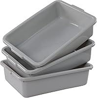 Vista 7 de Caja de bañera de autobús comercial de 13 L, paquete de 3 tinas para lavabo, color gris