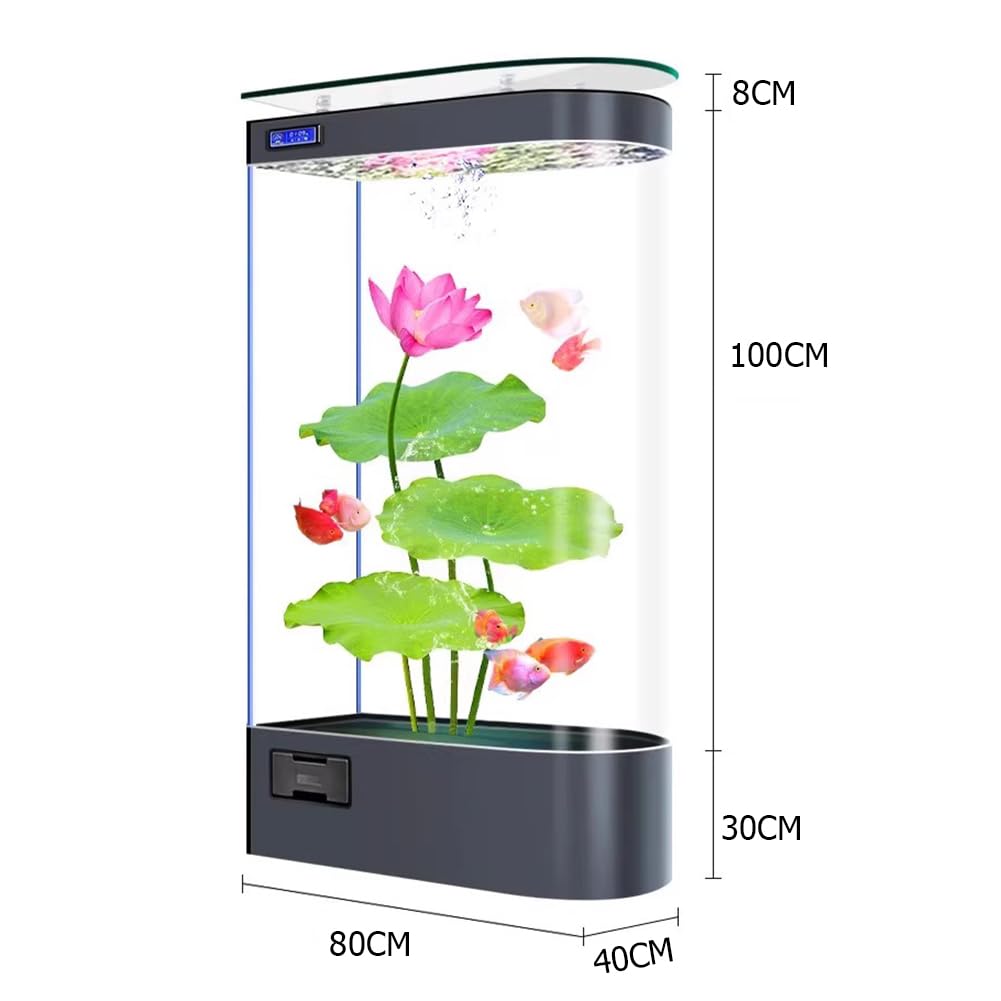 Acuario De 85 Galones con Bomba De Agua Tres En Uno, Moderno Y Grande para Exhibir En La Sala De Estar, Pecera De Vidrio, Kit De Acuario Inteligente,F