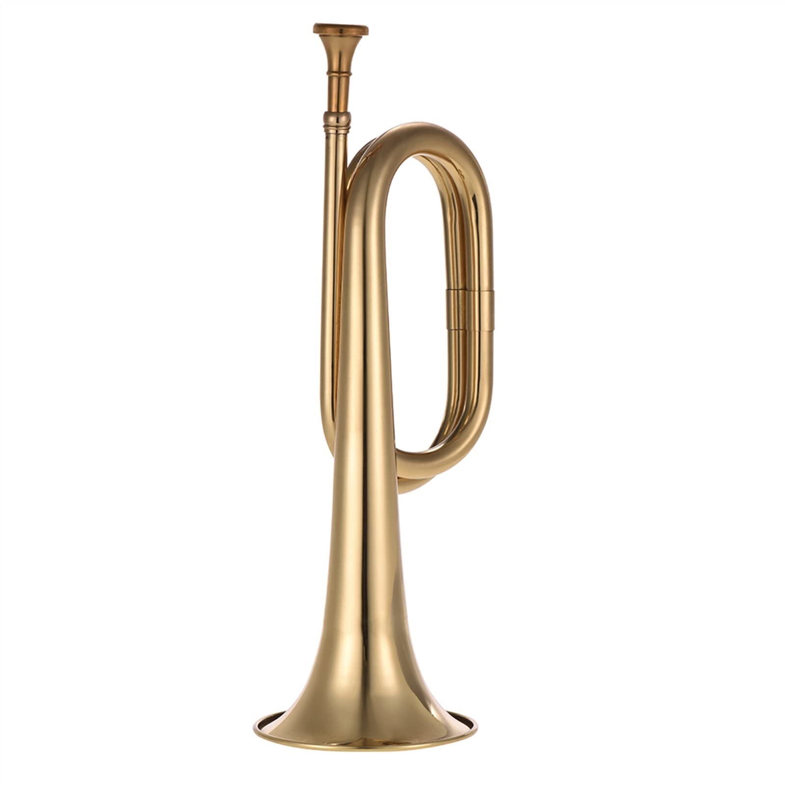 Gold B Flat Bugle Ottone Tromba Strumento Corno di Cavalleria con Bocchino per Orchestra Militare di Cavalleria Principianti Bugle