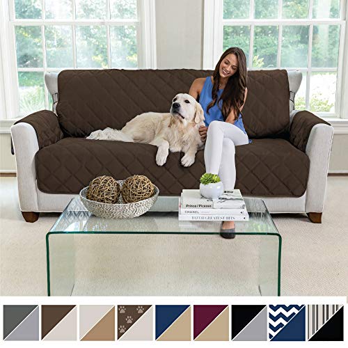 MIGHTY MONKEY Premium Reversible Large Sofa Protector for Seat Width up to 70
