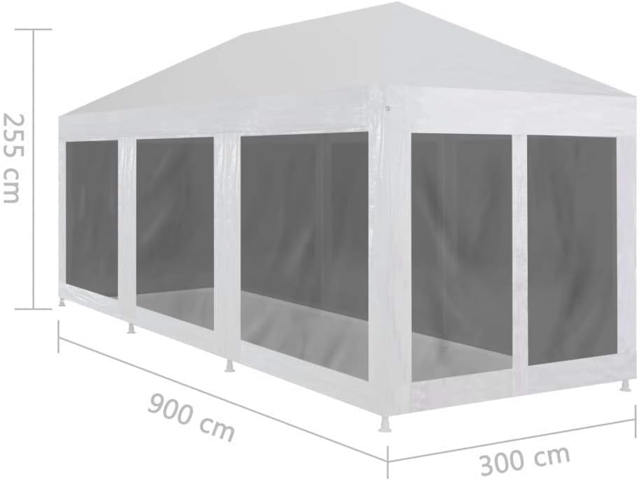 Tent entrance with zippered mesh side walls open