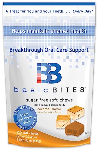 Protect Teeth from Cavity Causing Acids, Dry Mouth. Enamel Remineralizing Technology- Delicious Sugar Free Soft Chews (Caramel120 Count-Two Month Supply)